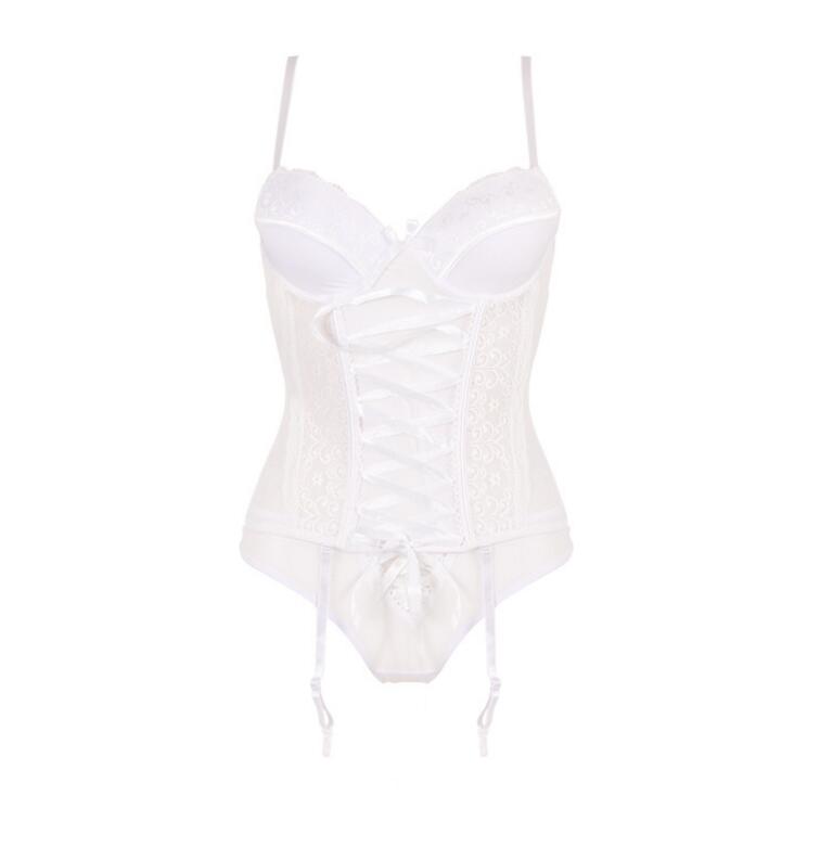 F5390-1Lace Сетчатые бюстье с подвязками и стрингами